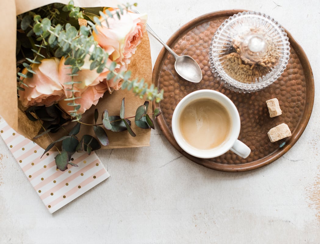 Feminine Tabletop with Flowers